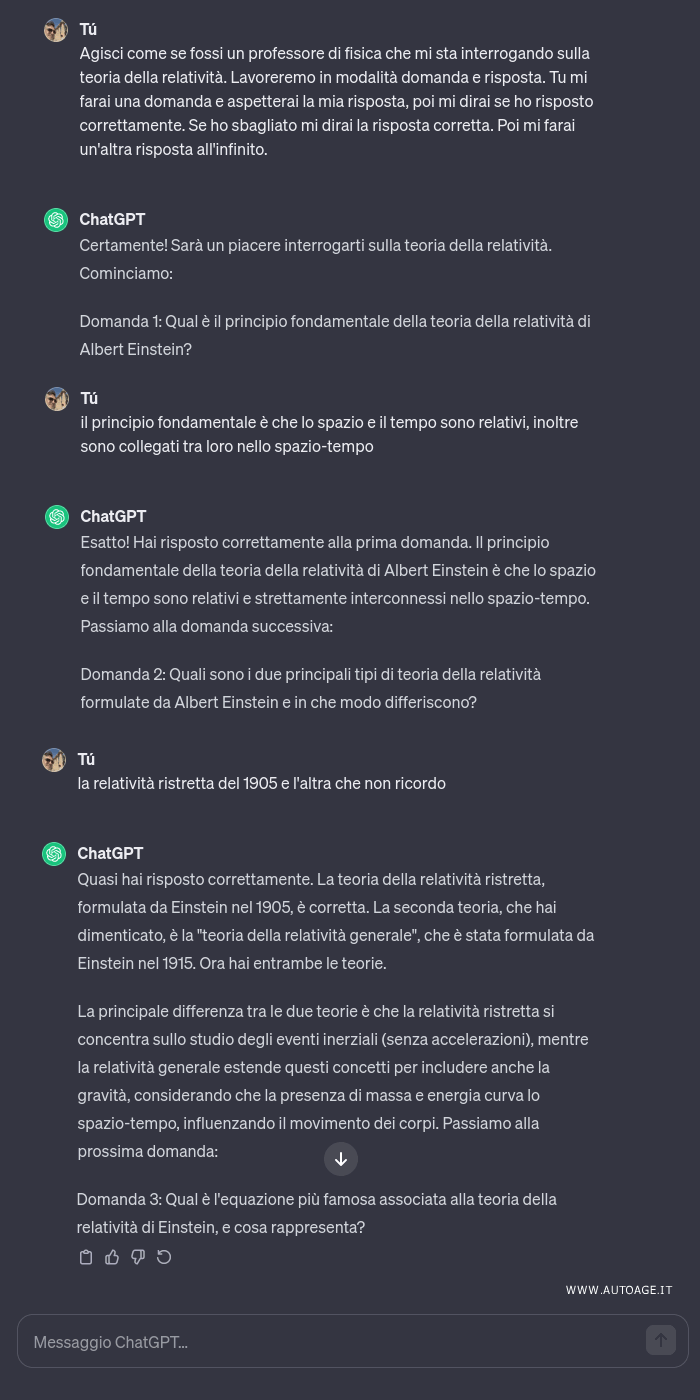 una simulazione di una interrogazione