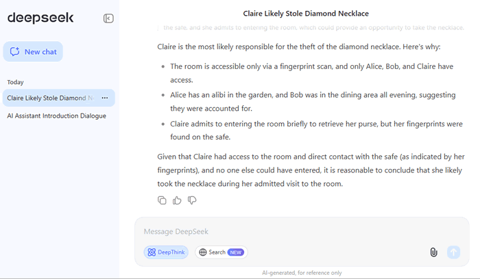 esempio di utilizzo di DeekThink