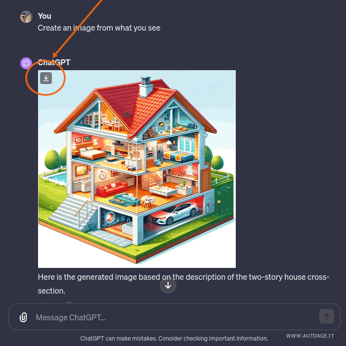come scaricare una foto creata da chatgpt