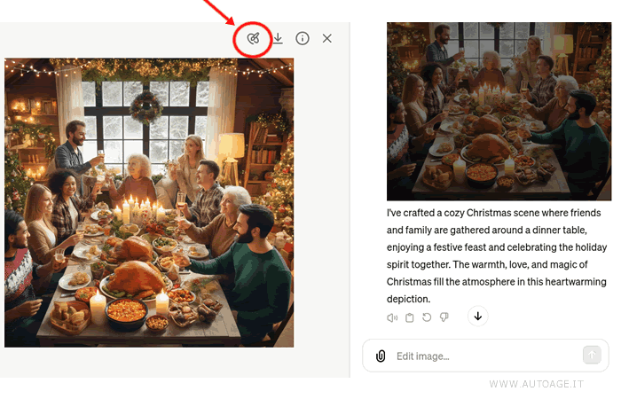 clicchiamo sull'icona con il pennello sopra l'immagine
