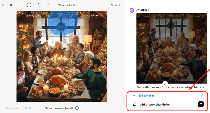 selezioniamo l'area da modificare