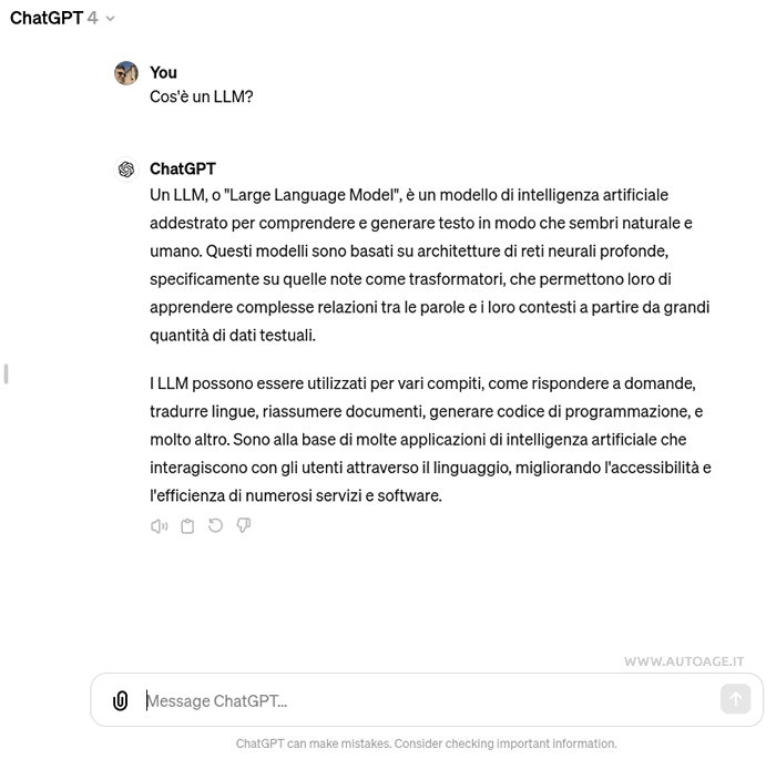 un esempio di conversazione