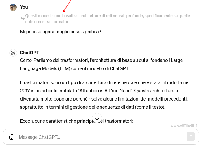 la risposta di ChatGPT
