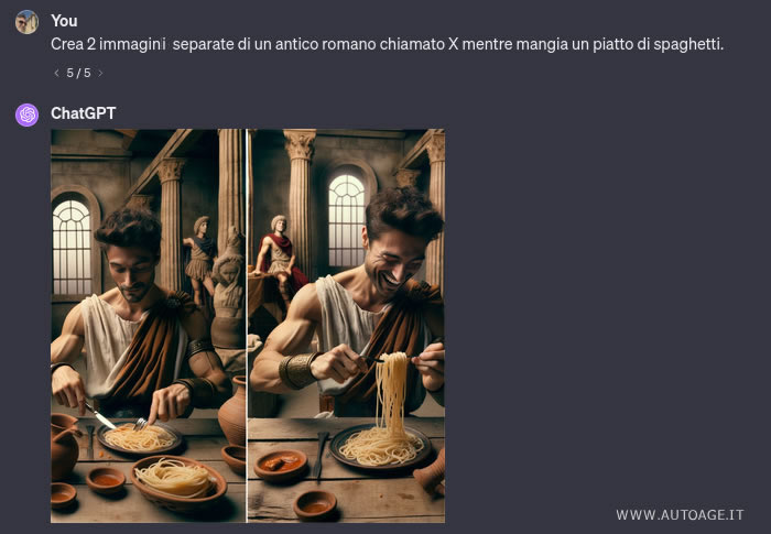 la foto generata su ChatGPT