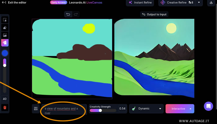 un esempio di dettaglio testuale
