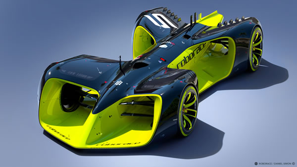 un veicolo robotico che partecipa a Roborace 2016